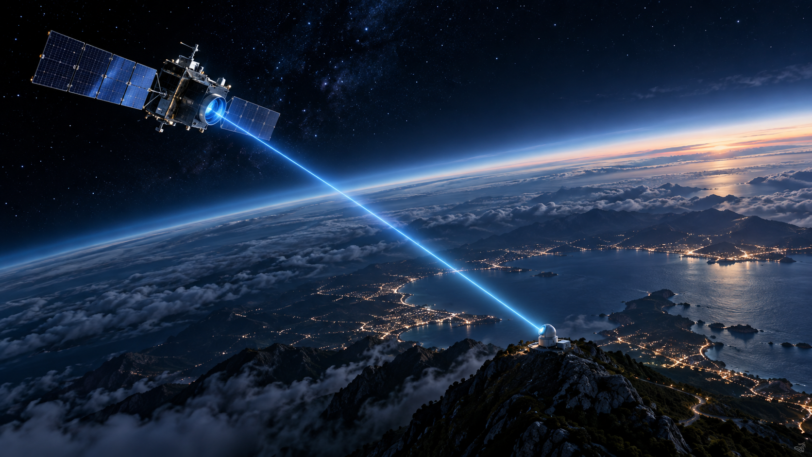 Space-to-ground terminal cinematic concept visualization